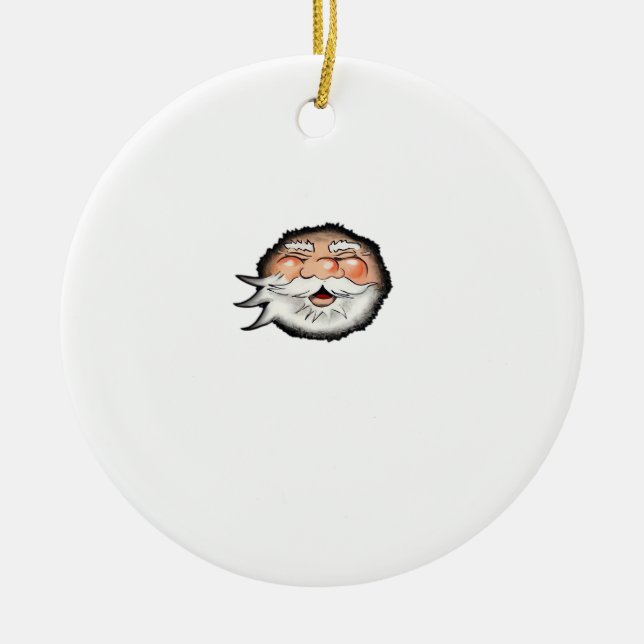 Peekaboo Santa Classic Ceramic Tree Decoration (Front)