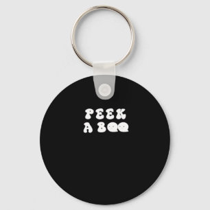 Peekaboo Spooky Slogan Key Ring