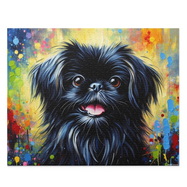 Peekapoo: Black Peke-A-Poo Acrylic Art Jigsaw Puzzle (Black Peekapoo Acrylic Art Print)