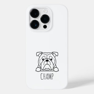 Peeking American Bulldog Custom Name Phone Case