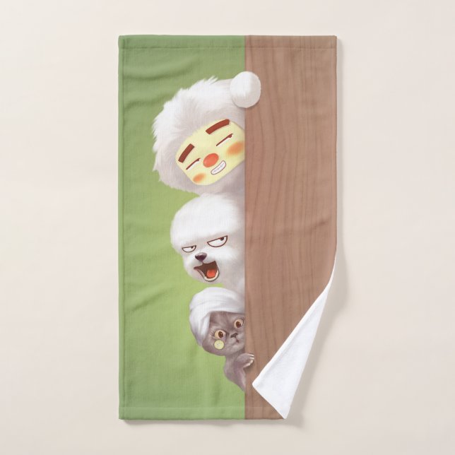 Peeking Animals Trio Hand Towel (Hand Towel)