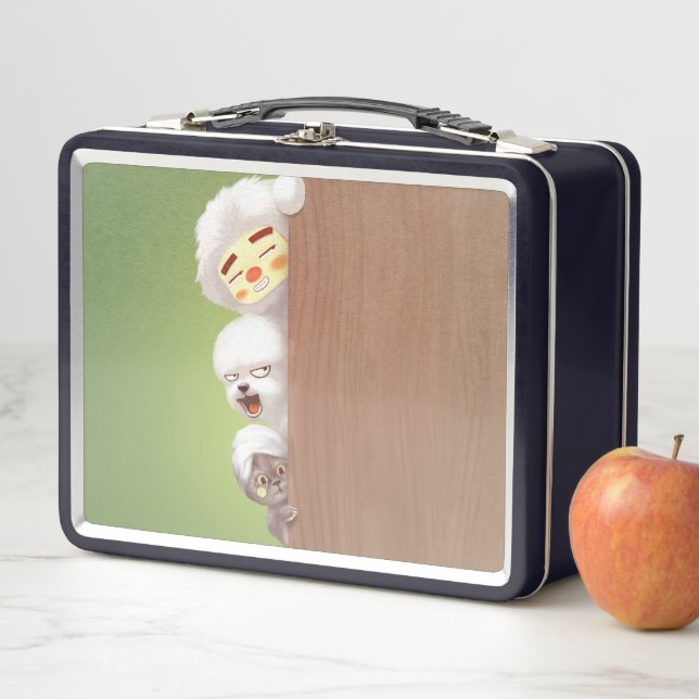 Peeking Animals Trio Metal Lunch Box (In Situ)