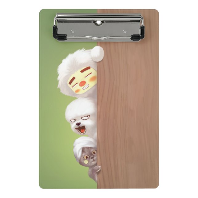 Peeking Animals Trio Mini Clipboard (Front)