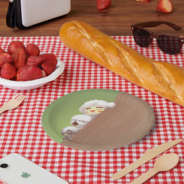 Peeking Animals Trio Paper Plate (Picnic)