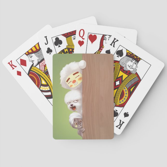 Peeking Animals Trio Playing Cards (Back)