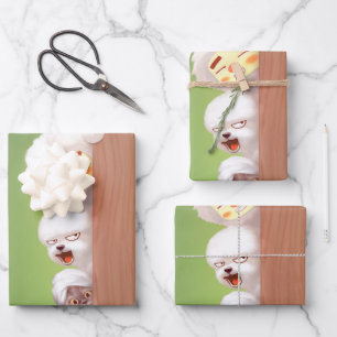 Peeking Animals Trio Wrapping Paper Sheet