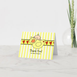 Peeking Baby Ducky Thank You Note Card