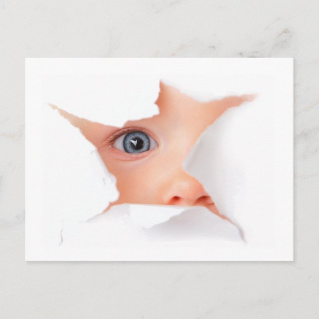 Peeking Baby Sees You Postcard (Front)
