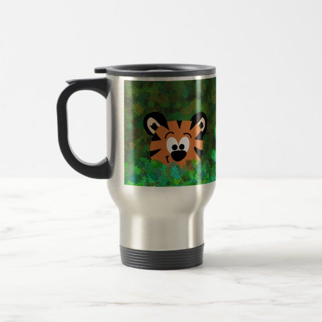 Peeking Baby Tiger Rahul Left Handed Travel Mug (Left)