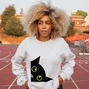 PEEKING BLACK CAT CURIOUS T-Shirts