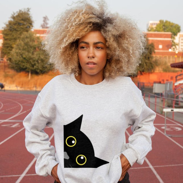 PEEKING BLACK CAT CURIOUS T-Shirts (Creator Uploaded)