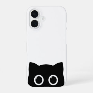 Peeking Black Cat iPhone 16 Case