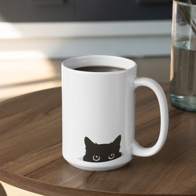 Peeking Black Cat Mug (Creator Uploaded)