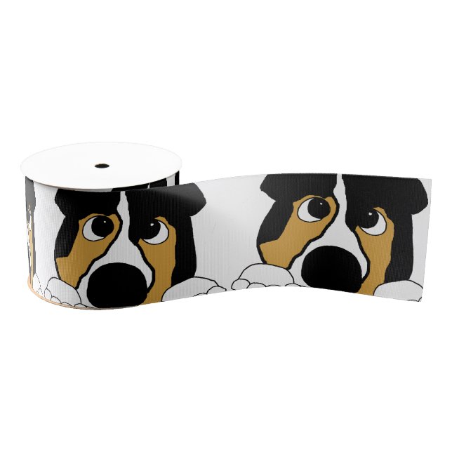 peeking black tri aussie grosgrain ribbon (Spool)