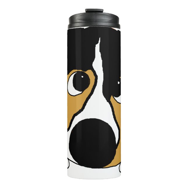 peeking black tri aussie thermal tumbler (Front)