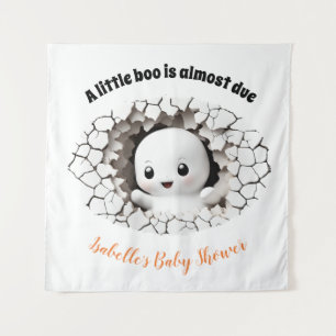 Peeking Boo Ghost Baby Shower Backdrop Tapestry
