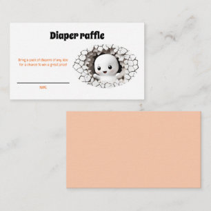 Peeking Boo Ghost Baby Shower Diaper Raffle Card