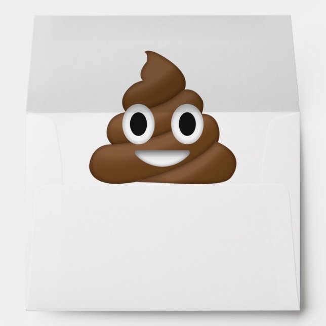 Peeking Brown Poo Emoji Envelope (Back (Bottom))
