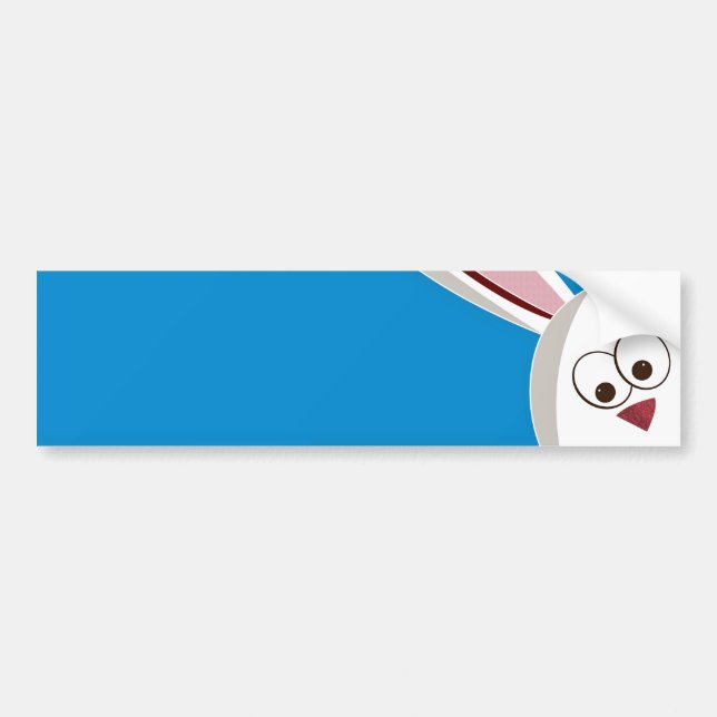 Peeking Bunny Bumper Sticker (Front)