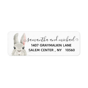 Peeking Bunny Easter Spring Calligraphy Address 