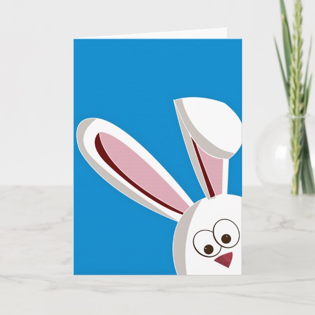 Peeking Bunny Holiday Card (Front)