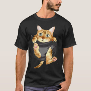 Peeking Cat Cute Cat in Pocket Kitten 1 T-Shirt