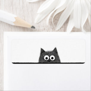 Peeking Cat Return Address Labels