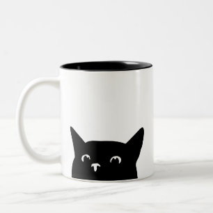 Peeking Cat Two-Tone Coffee Mug