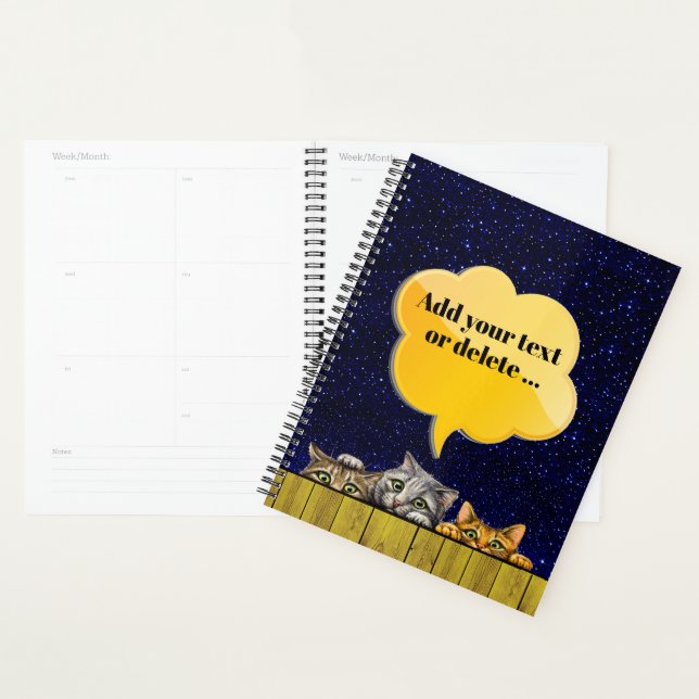 Peeking Cats  - See Back -  Planner (Display)