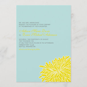 Peeking Chrysanthemum Wedding Invitation