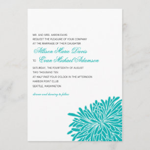 Peeking Chrysanthemum Wedding Invitation