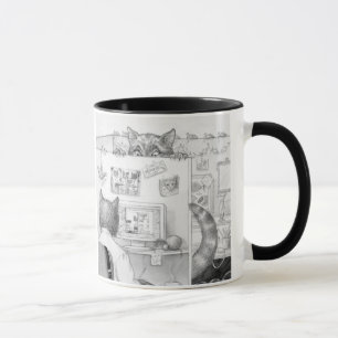 Peeking Cubicle Cat Mug
