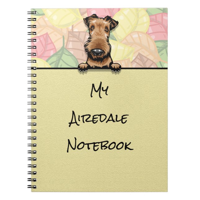 Peeking Cute Airedale notebook (Front)