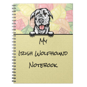 Peeking Cute Irish Wolfhound notebook