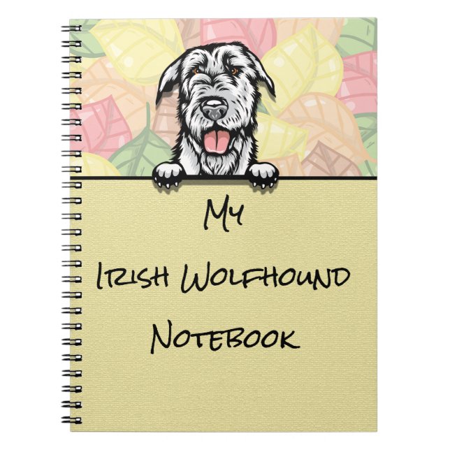 Peeking Cute Irish Wolfhound notebook (Front)