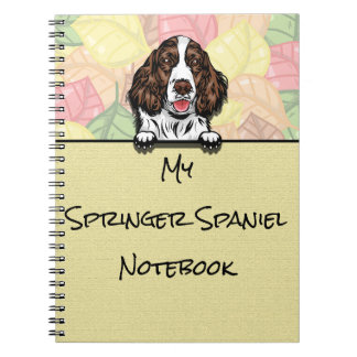 Peeking Cute Springer Spaniel notebook