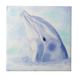 Peeking Dolphin Square Tile