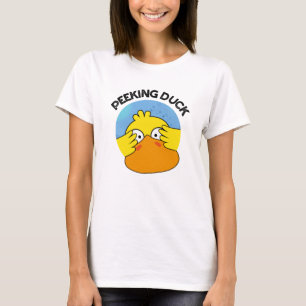 Peeking Duck Funny Animal Chinese Dish Pun T-Shirt