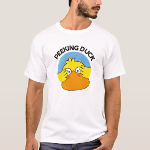 Peeking Duck Funny Animal Chinese Dish Pun  T-Shirt