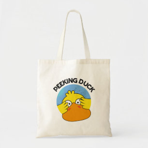 Peeking Duck Funny Animal Chinese Dish Pun  Tote Bag