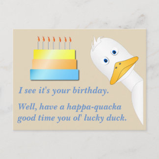 Peeking Duck Happy Birthday Postcard