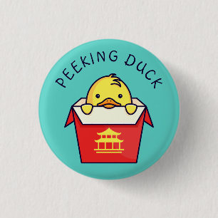 Peeking Duck Pun 3 Cm Round Badge