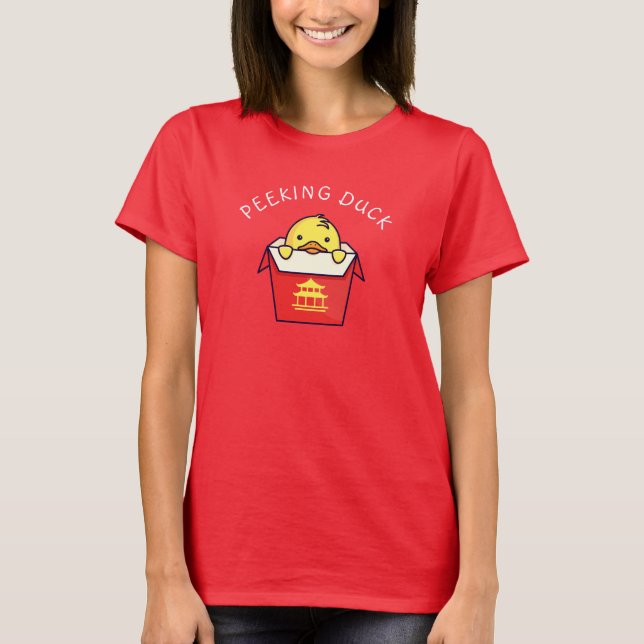 Peeking Duck Pun T-Shirt (Front)