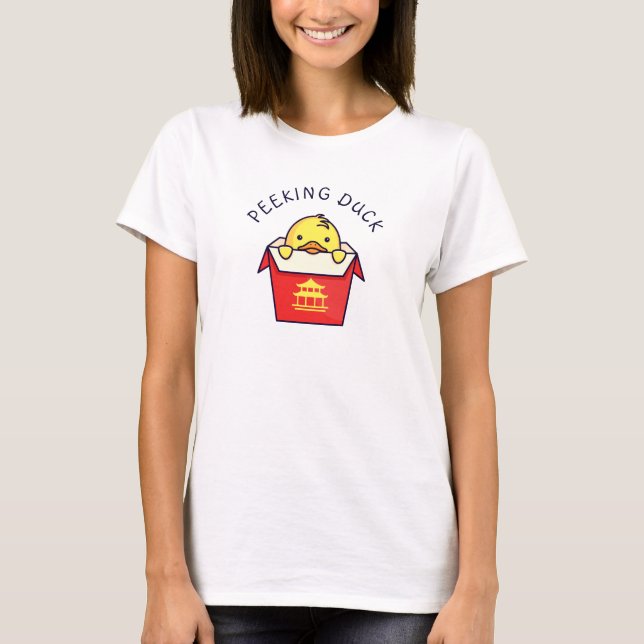 Peeking Duck Pun T-Shirt (Front)