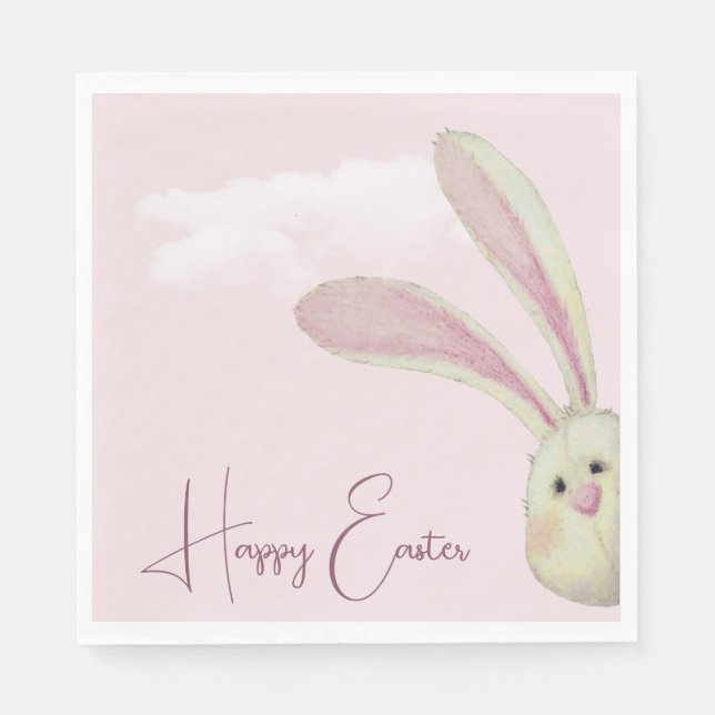 Peeking Easter Bunny Napkin (Front)