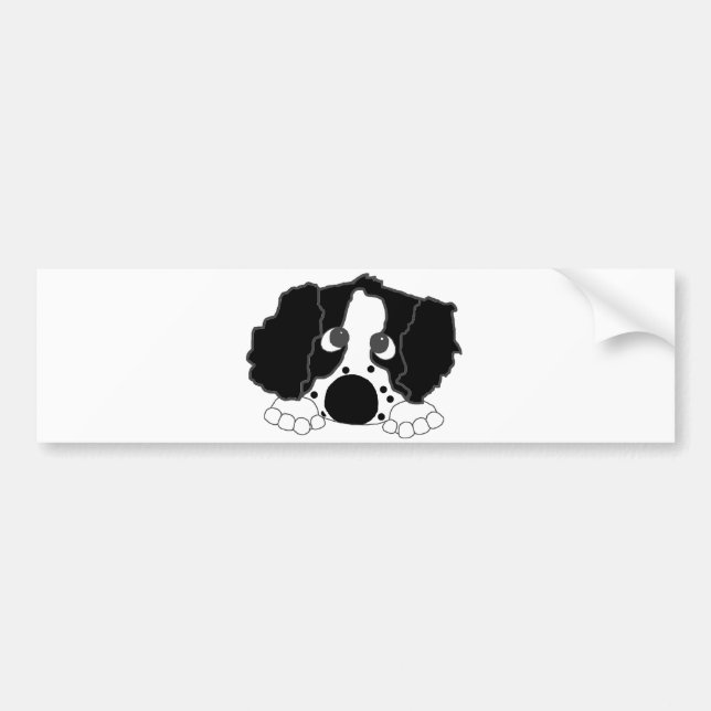 peeking ess black and white bumper sticker (Front)