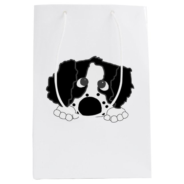 peeking ess black and white medium gift bag (Front)