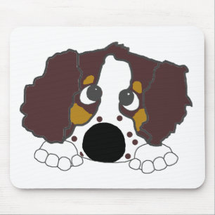 peeking ess liver white and tan mouse mat