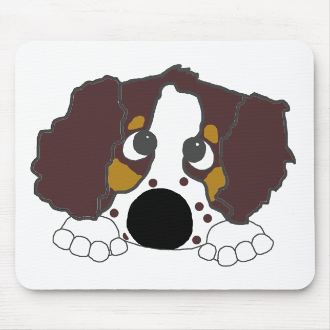 peeking ess liver white and tan mouse mat (Front)
