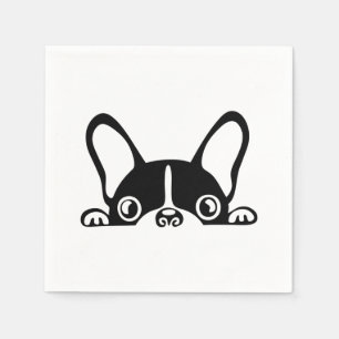 Peeking french bulldog napkin